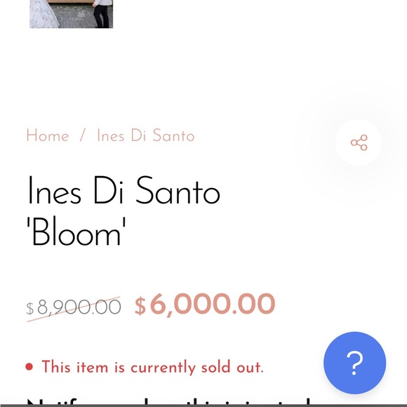 RARE Ines Di Santo Bloom Wedding Dress 12 - Picture 9 of 16